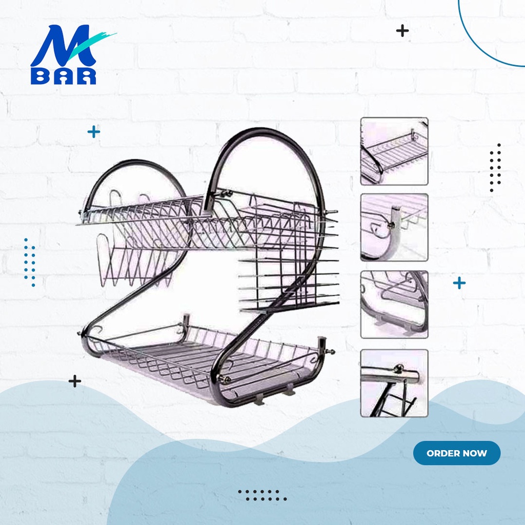 Rak Piring Stainless 2 Susun Jumbo/Rak Piring Dapur Stainless Steel Kuat Berkualitas