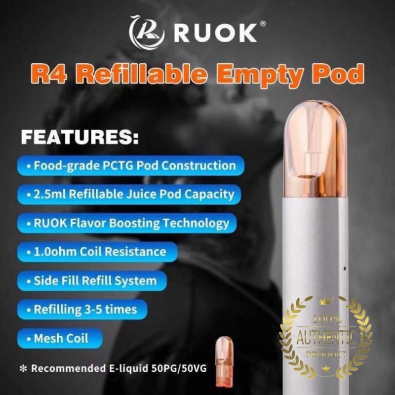 Ruok Relx V2 R4 Refillable Empty Pod Cartridge by Reewape