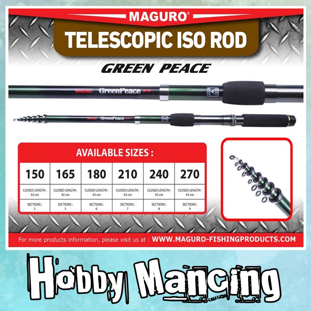 Joran Maguro GREEN PEACE |Telecopic ISO Rod | Joran Antena |