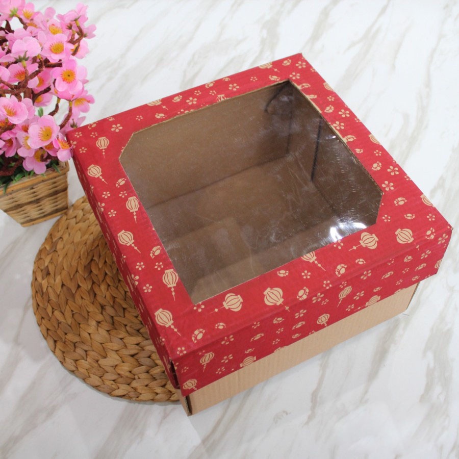 

(5 Pcs) Gift Box Fruit Cake Dus Lapis Legit Imlek Kotak Kue Packaging Hampers Parcel Chinese New Year Kardus 30x30x18cm