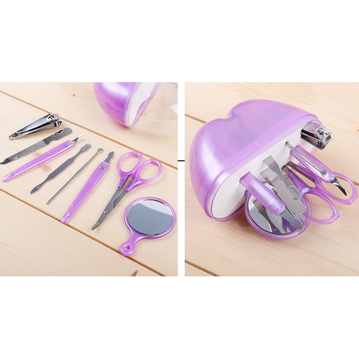 Manicure Pedicure Set 8 in 1 / Meni Pedi Set Kit Tools Bentuk Apel / Apple Manicure Nail Set / Alat Perawatan Kuku Isi 8