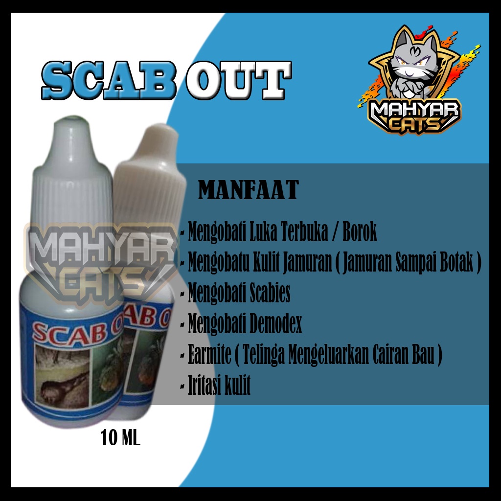 Obat jamur kucing ampuh | obat scabies | obat luka hewan | obat jamur hewan | scab out 10 ml