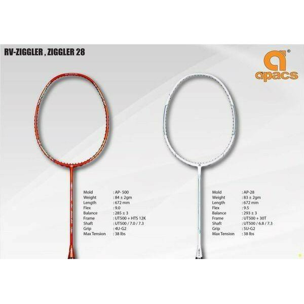 Original Apacs RV Ziggler Raket Badminton