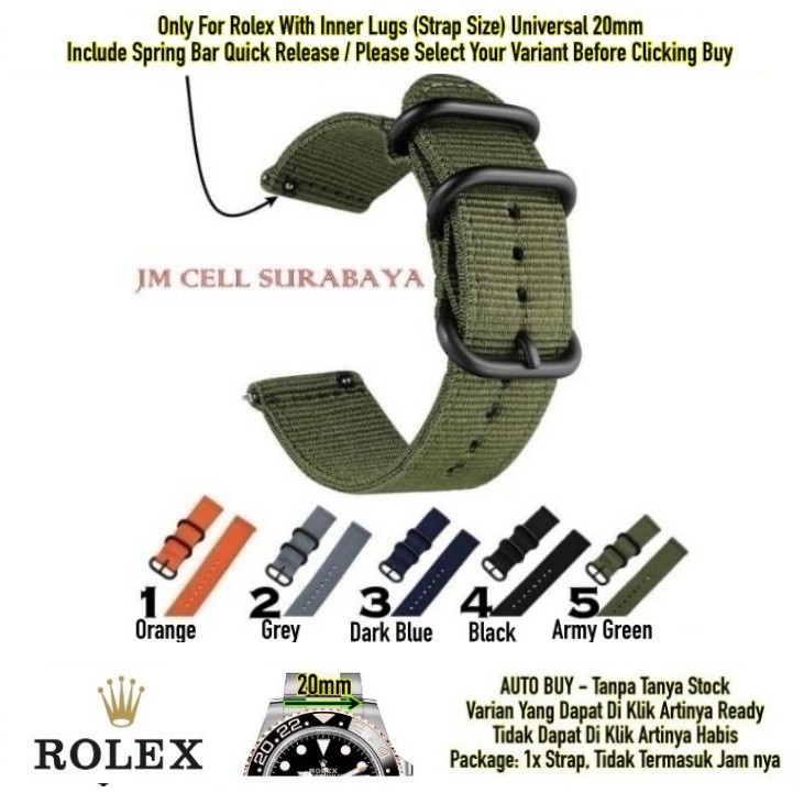 Tali Jam Tangan Watch Strap ROLEX 20mm Quick Release - Nylon Stitching