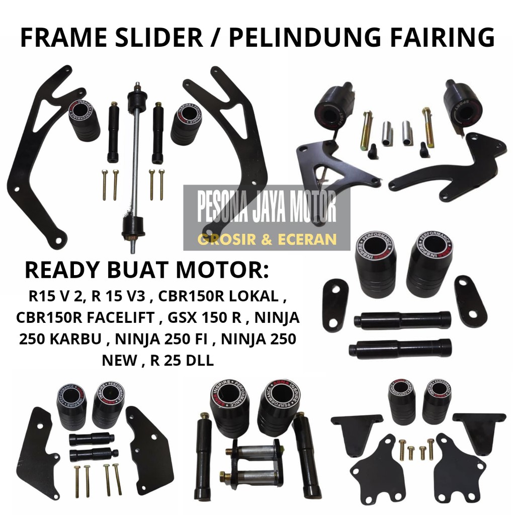 Frame Slider Agna Pelindung Fering Agna R15 V2,R15 V3,Cbr 150 R,Gsx 150r,Ninja 250 Karbu,Fi,R25,Ninja 250 New - Mj 86