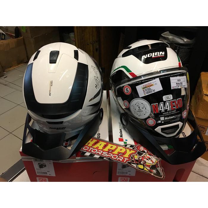 HELM CLIP ON NOLAN ITALY SNI N44 EVO CROSS OVER PUTIH SIZE M L XL XXL