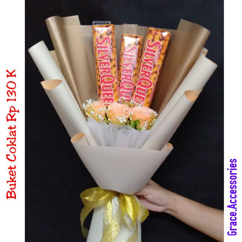 Buket bucket bouquet makanan snack coklat silverqueen hadiah kado wisuda ulangtahun