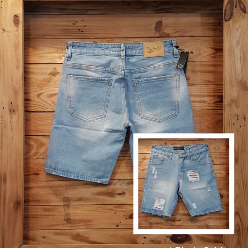 ONEBREAKS SHORTPANTS DENIM RIPPED / CELANA JEANS PENDEK /CELANA ONEBREAKS PENDEK RIPPED / CELANA JEANS PENDEK RIPPED / CELANA PENDEK ONEBREAKS WASHING RIPPED / PENDEK RIPPED