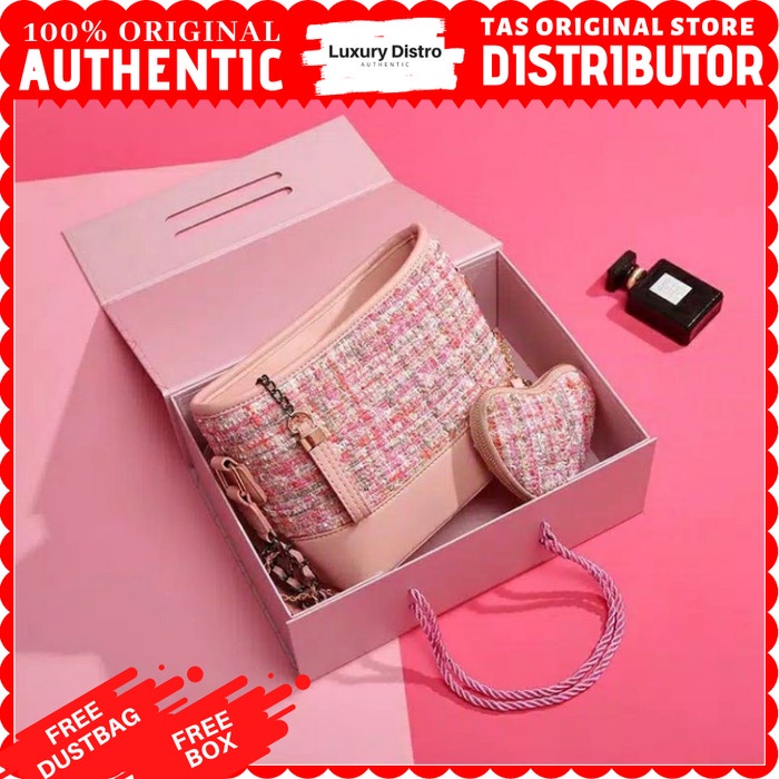 PROMO TAS WANITA Tas Zara Wanita Original Branded Store Gift Free Box H0908 - Pink RANSEL SELEMPANG 