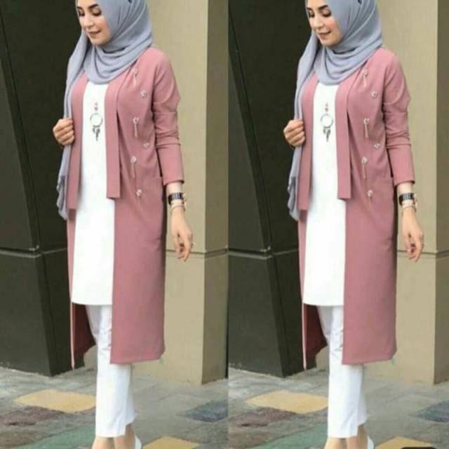 7751# setelan blezer fashion/BEZER WANITA/FASHION MUSLIM