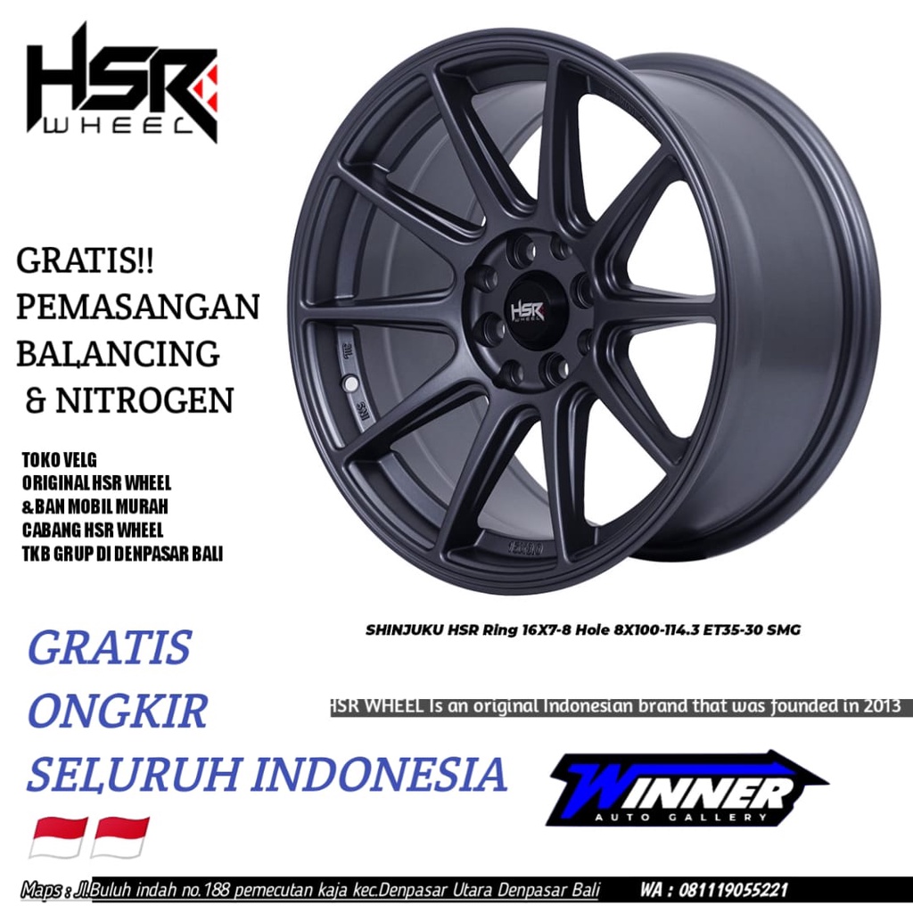 Velg Mobil HSR SHINJUKU R16 Pelek Yaris Jazz Brio Mirage Swift dll