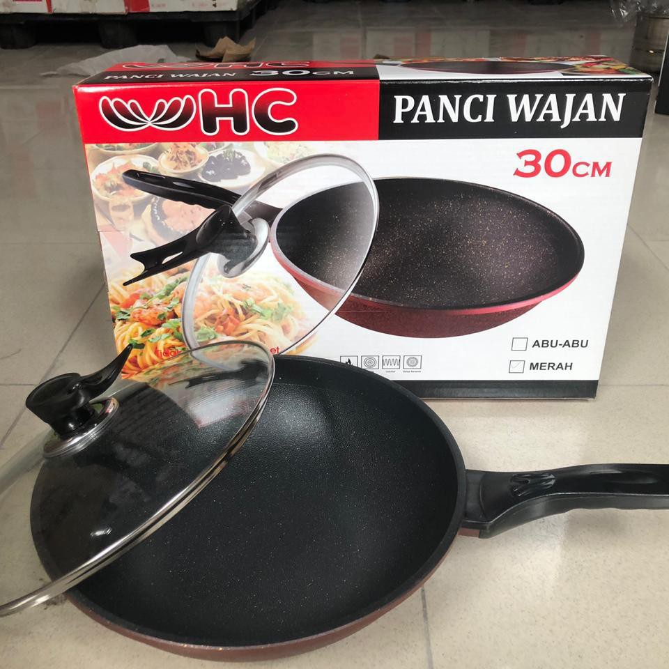 Panci Wajan Wok 30 cm Granit merk HC