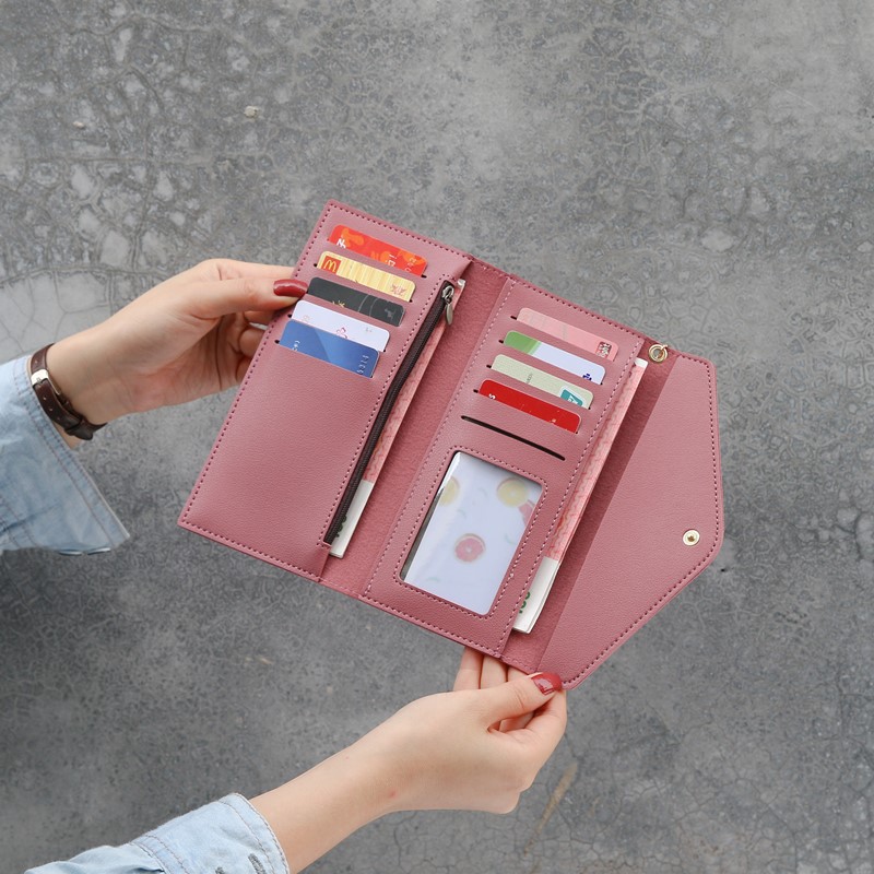Dompet Korea Lomenia Lipat Panjang Fashion Cewek Gantungan Hati LOD017