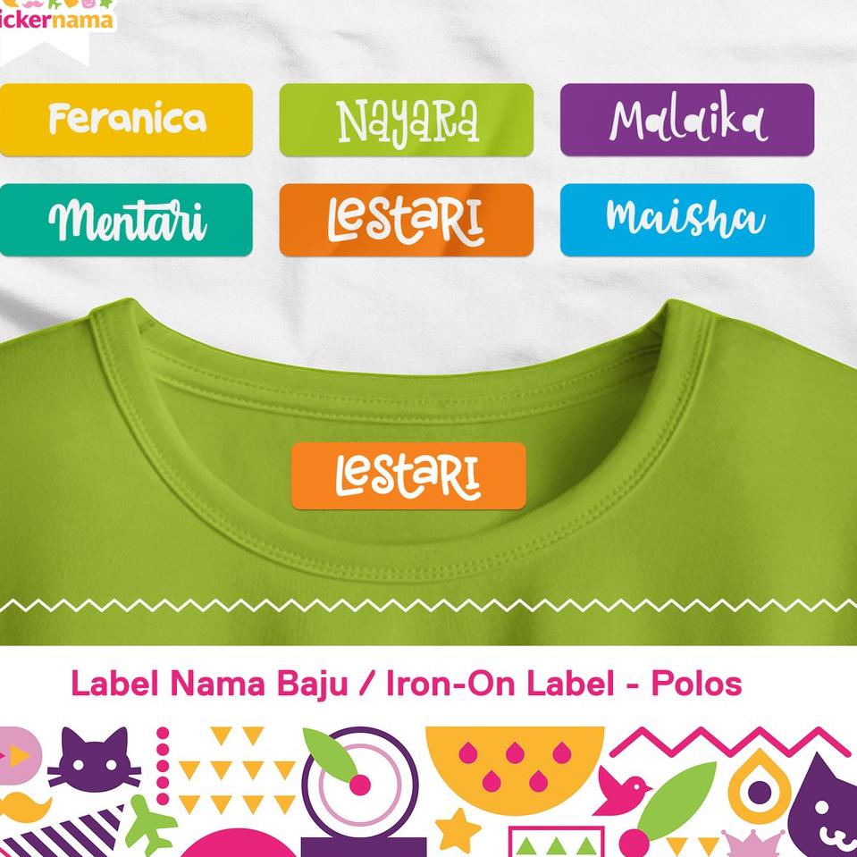 

♛ Label Nama Baju, Label Nama Kain, Label Setrika, Iron-On Label Polos ↔ Laris ′▽