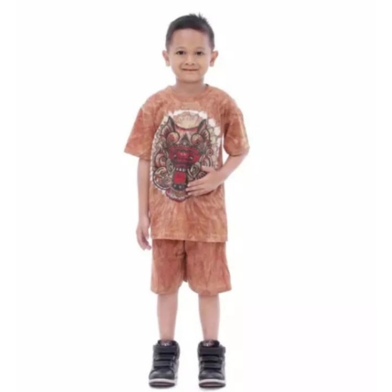 SETELAN ANAK BARONG(COKLATAN)UKURAN JUMBO/ SETELAN KAOS MURAH