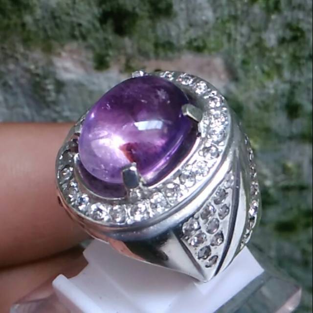 Cincin Pria Kecubung Kalimantan Ring Perak Silver 925
