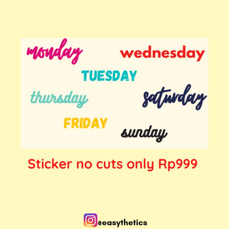 

DAYS STICKER/LETTERING STICKER/LETTERING WRITTING JOURNAL STIKER