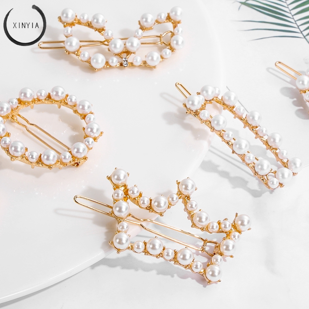 Jepit Rambut Women Pear Hair Clip Hair Pin Mutiara Klip Untuk Wanita