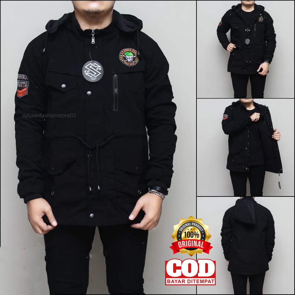 AKN - Jaket Parka Pria Canvas Premium Original Sensor / Jaket Parka Cowok Kanvas Temurah Size M L XL