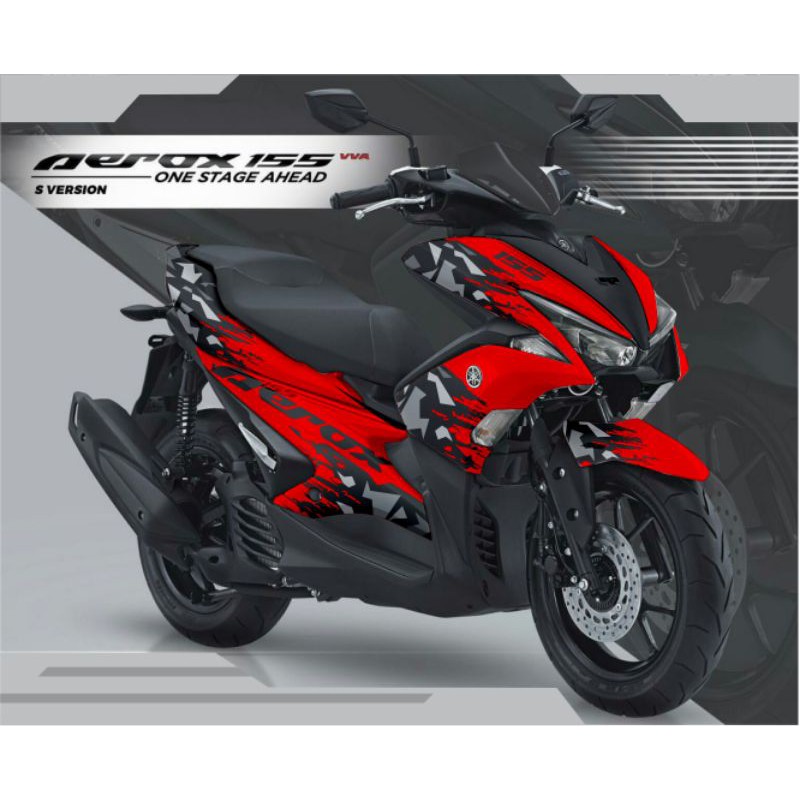DECAL AEROX FULL BODY RED BLACK.