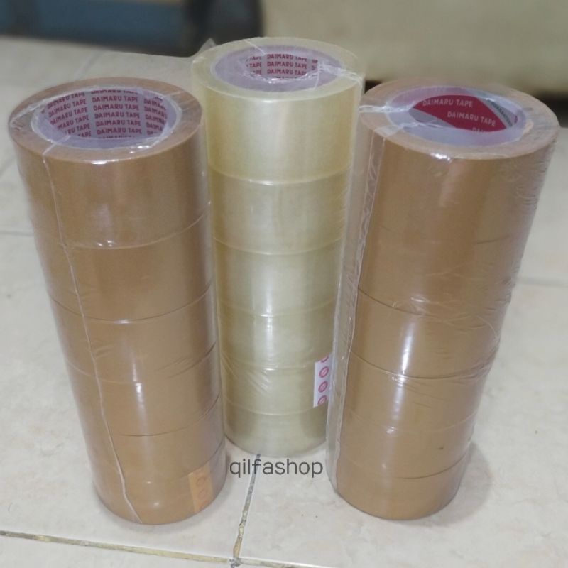 ISOLASI / SELOTIP / LAKBAN DAIMARU TAPE ORIGINAL  48 MM 100 YARD 48 MM 90 YARD 24 MM 100 METER OPP TAPE