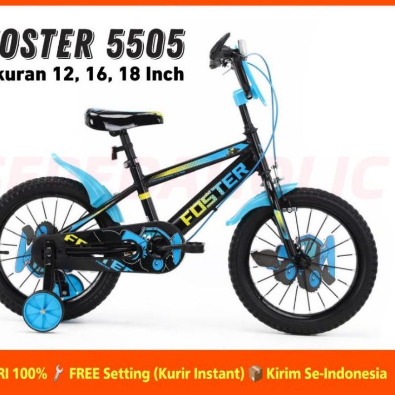 Sepeda Anak Cowok Bmx Foster Ukuran 12 inch, 16 Inch &amp; 18 Inch