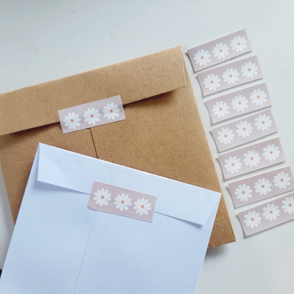

sticker mini segel cute aesthetic motif daisy (vynil anti air) - mimimoist