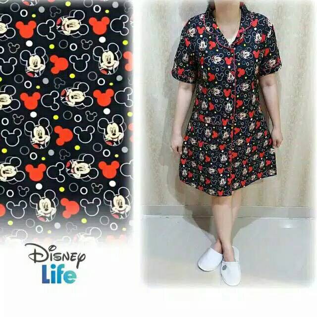 Daster Piyama Black Mickey