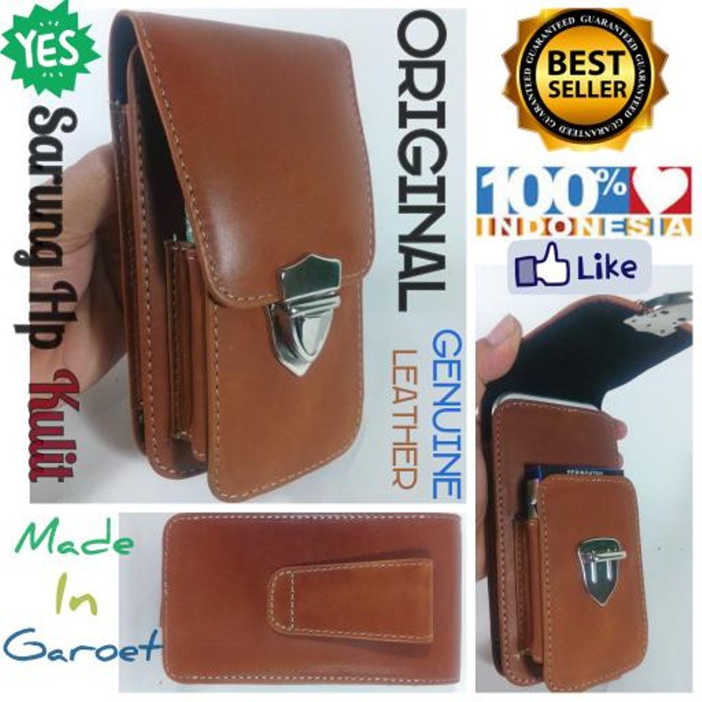 EXCLUSIVE  Dompet Sarung Hp pinggang double Pria Kulit Asli Garut  LIMITED