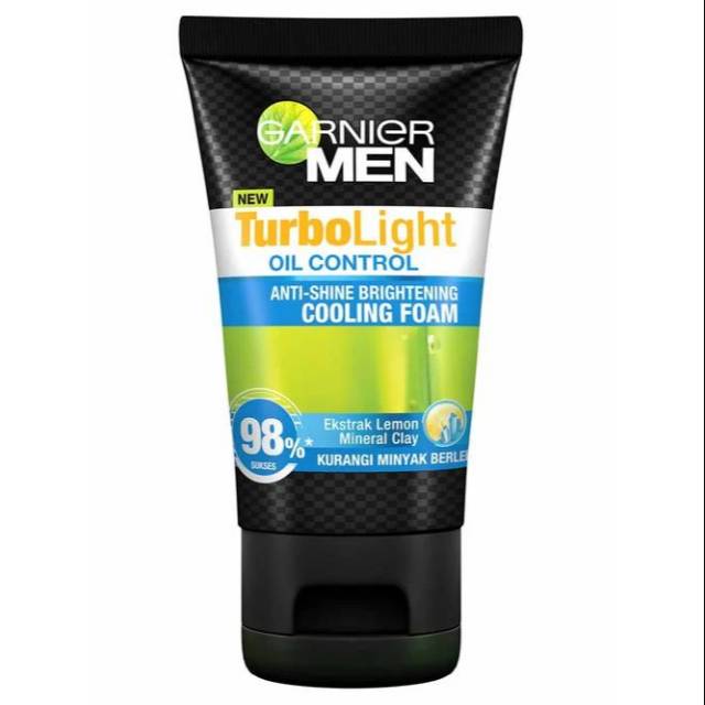 GARNIER MEN TURBO LIGHT OIL CONTROL ANTI SHINE BRIGHTENING COOLING FOAM 100mL