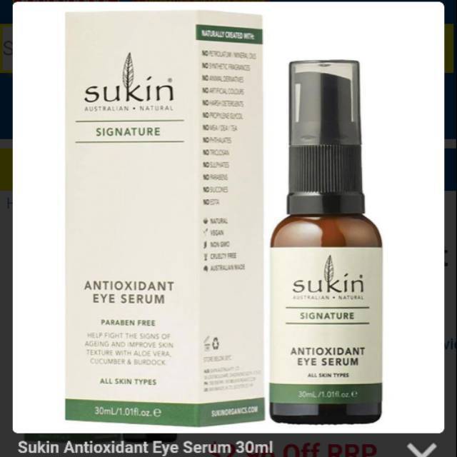 Sukin Antioxidant Eye Serum 30ml Serum Mata Australia