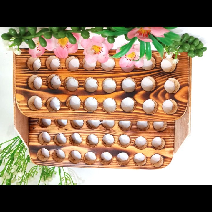 Tempat tester kayu/tempat sample botol roll/tempat parfum roll Kayu