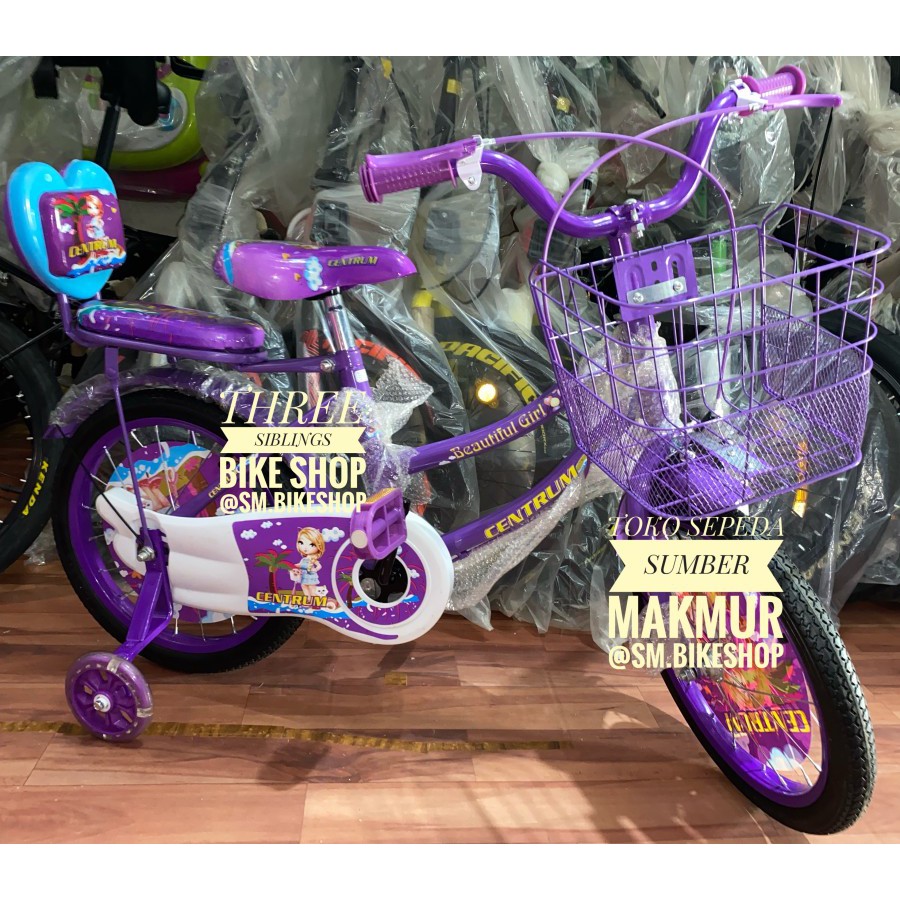 SEPEDA MINI ANAK PEREMPUAN CENTRUM 16 INCH UNGU