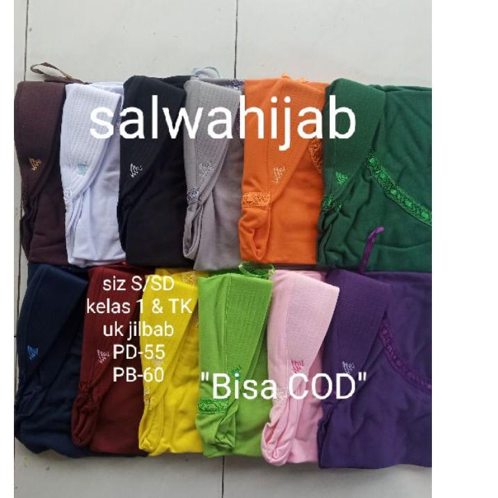 H-16 kerudung anak sekolah SD(S)Serut Pita Samping Hijab instan 820❴❵