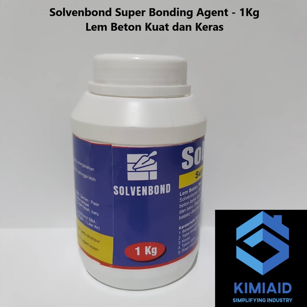 Solvenbond Super Bonding Agent - 1 Kg - Lem Beton - Lem Bonding Agent - Bonding Agent Primer - Lem Keramik - Lem Porselen - Waterproofing - Lem Anti Bocor - Lem Bangunan - Concrete Admixture - Campuran Semen - Lem Material - Lem Perekat Bangunan - Acian