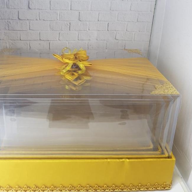 

❋ Box Hantaran Seserahan Mika Tile Gold 1 Set Isi 4 Box - ⅎ