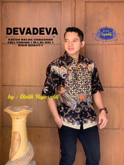 Kemeja Batik DEVADEVA Panjang Katun Cabut Sragenan Full Furing Termurah