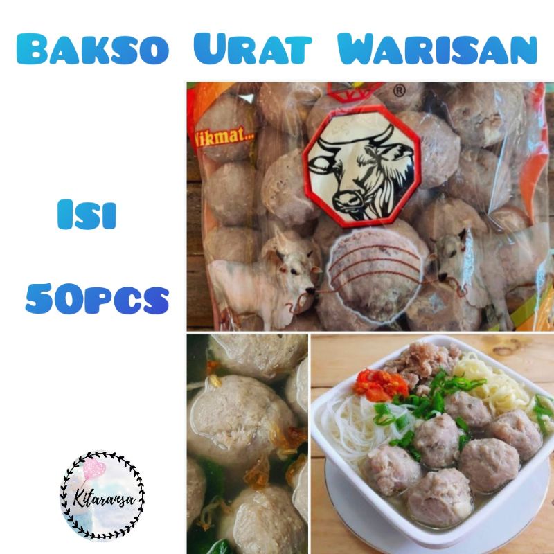 Bakso Urat Sapi Warisan isi 50pcs/Bakso/Bakso Sapi Warisan/Bakso Urat/Baso/Bakso Warisan