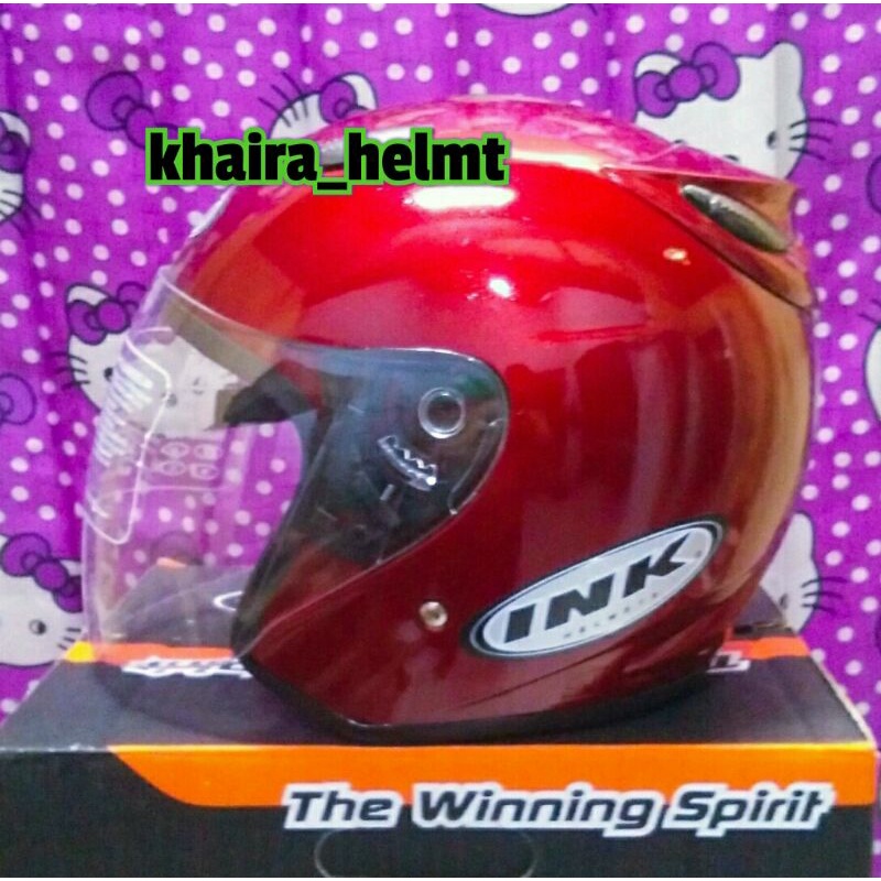 Helm ink super grade ori (semi not down)-Merah maroon