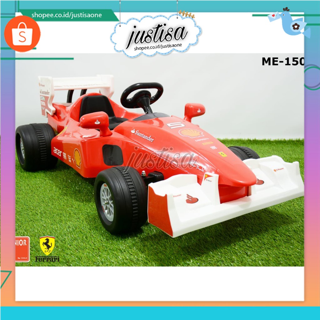 Promo  !! MOBIL AKI - JUNIOR BY CHILD Scuderia Ferrari F1 (ME-1506)/ RIDE ON - MAINAN MOBIL REMOTE CONTROL