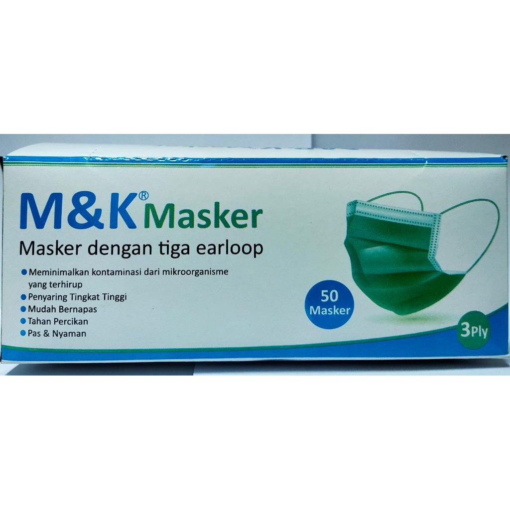 MASK DISPOSABLE PROTECTIVE - 3PLY - M&amp;K - 50 pcs