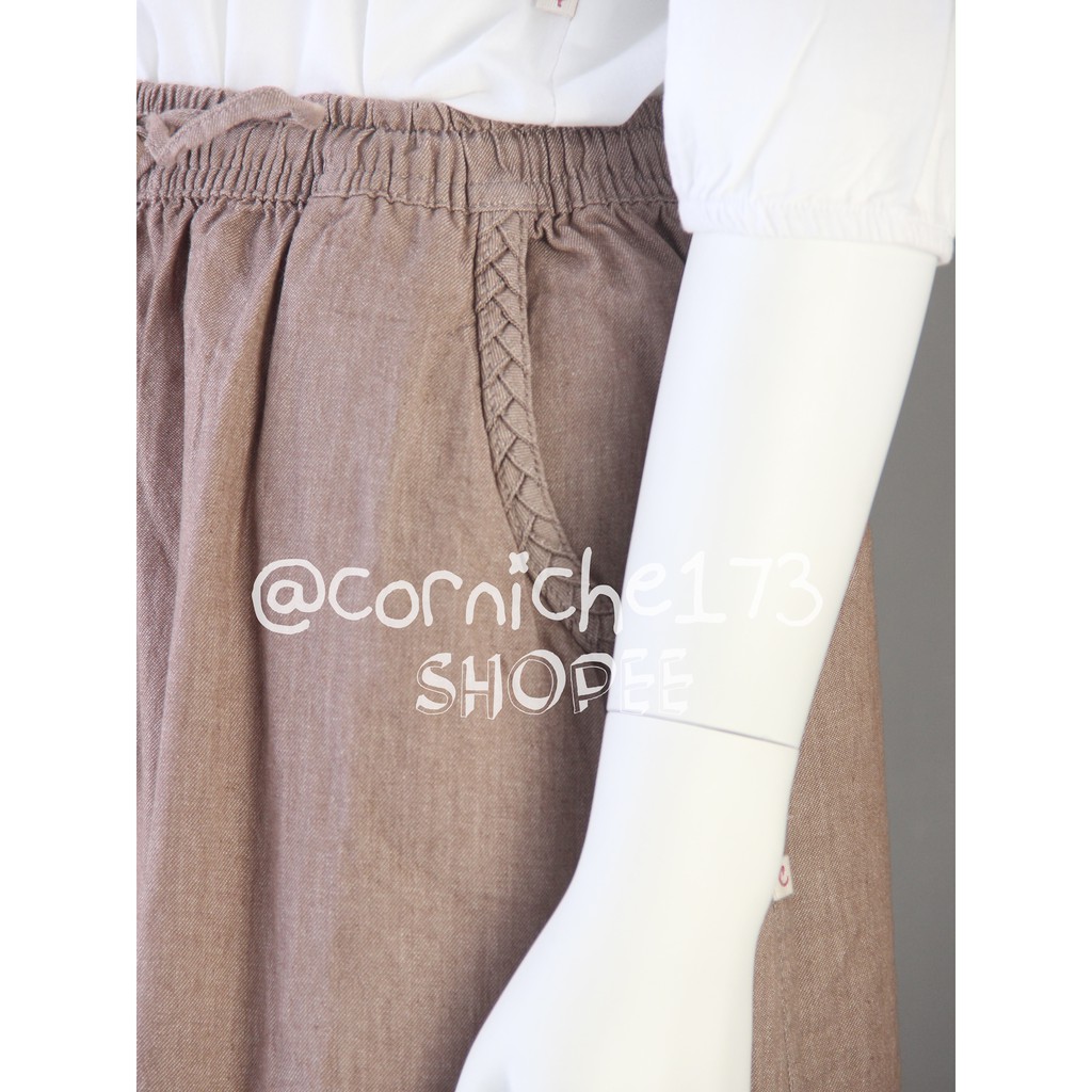 Corniche Denim Colour Skirt Cinder - TO52284