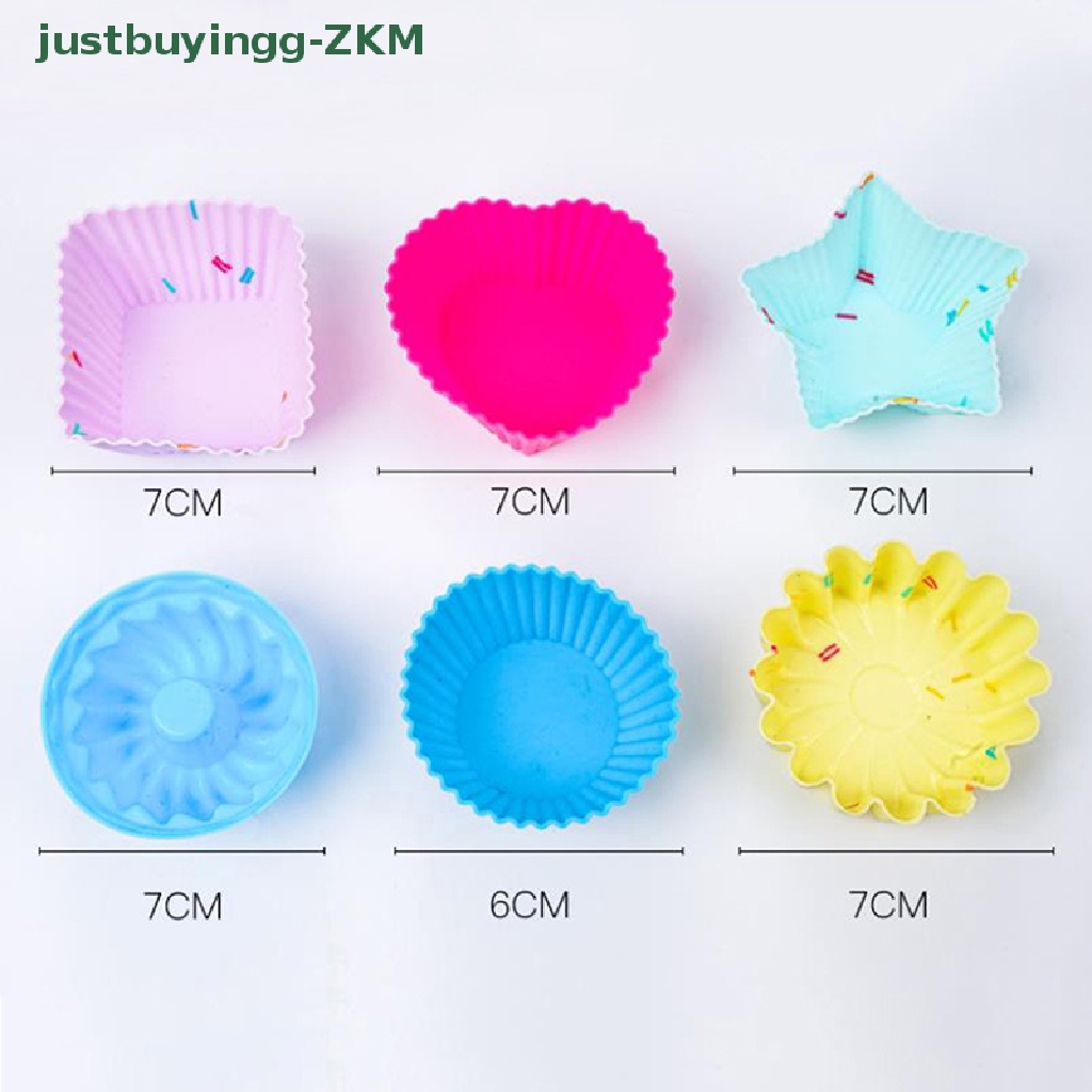 1pc Cetakan Cupcake Bahan Silikon Multi Warna Acak