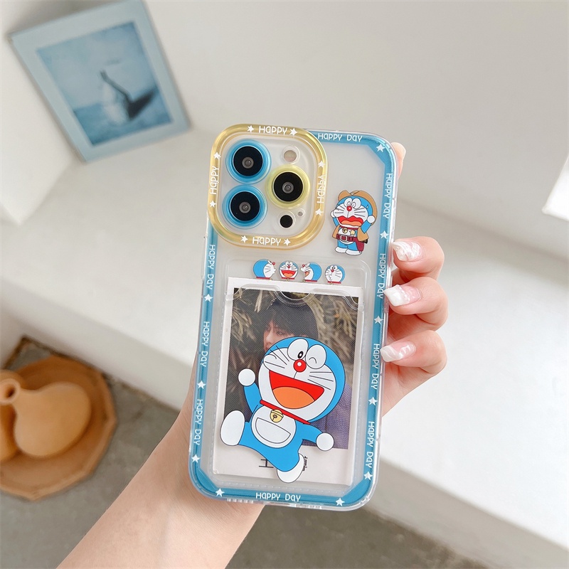 Soft Case Pelindung Lensa Transparan Desain Doraemon Untuk iPhone 12 13 Pro MAX 11 X XR XS MAX 7 8 Plus