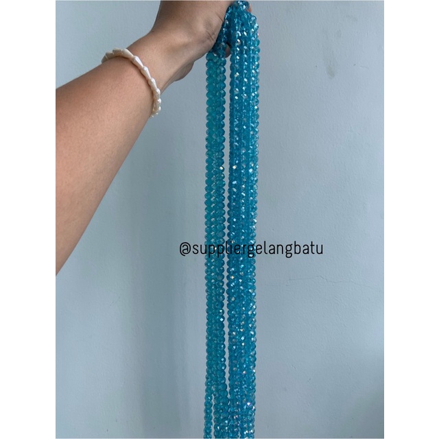 Crystal Ceko 10mm Soft Blue QUARTZ kristal kuarsa biru laut bahan craf