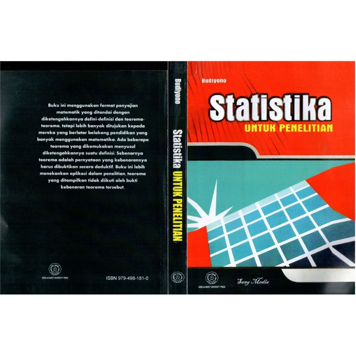 Buku STATISTIKA UNTUK PENELITIAN edisi pertama ( BUDIYONO )