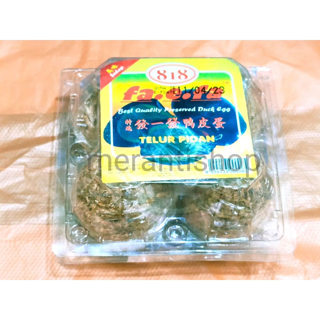

Telur Pitan Bebek Asin Hitam 4 Pcs Preserved Duck Egg / Telur Phitan / Pidan Import / Pi Tan / Phi Dhan