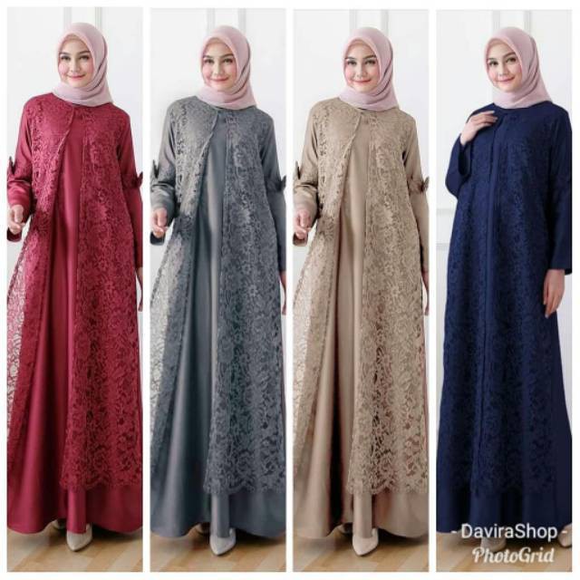 Baju Gamis Wanita Terbaru Murah Maxi Long Dress Brokat  