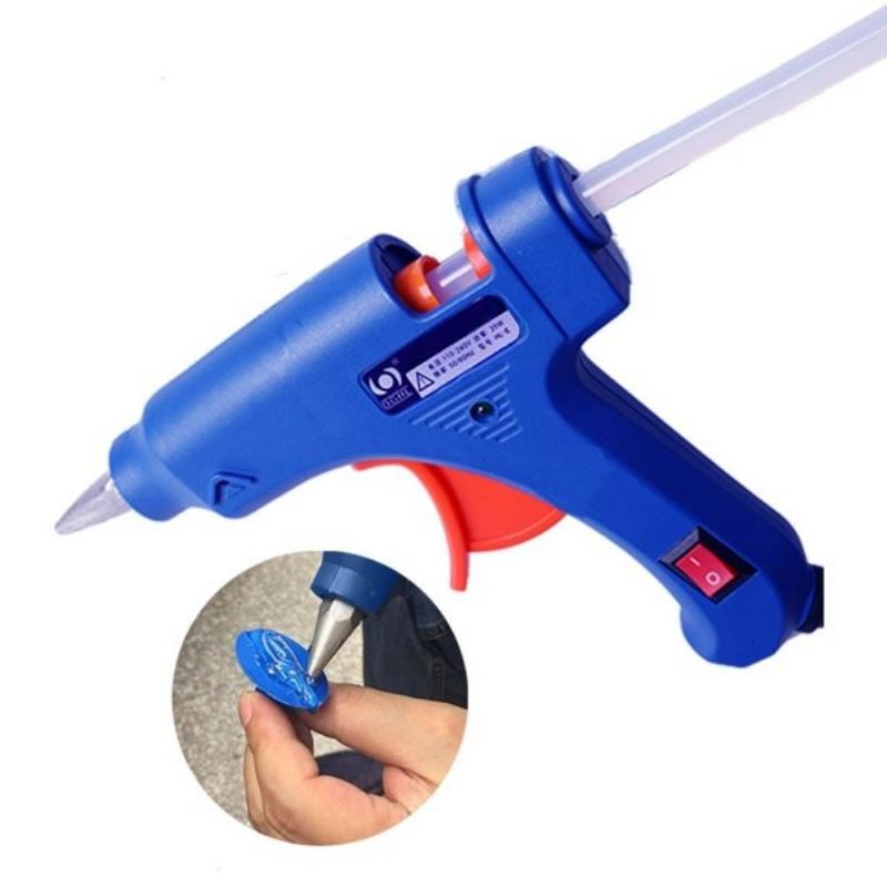 {PAKET}Alat Lem Tembakan Lilin Kecil / Glue Gun Kecil ON-OFF 20 W + Lem Bakar 5pcs