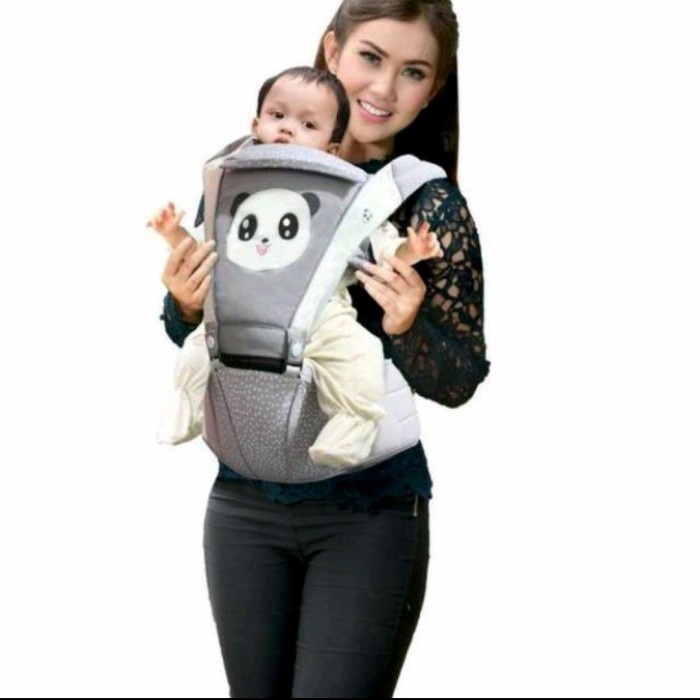 Gendongan Hipseat Omiland Panda Series Abu 6 Posisi OBG 2331